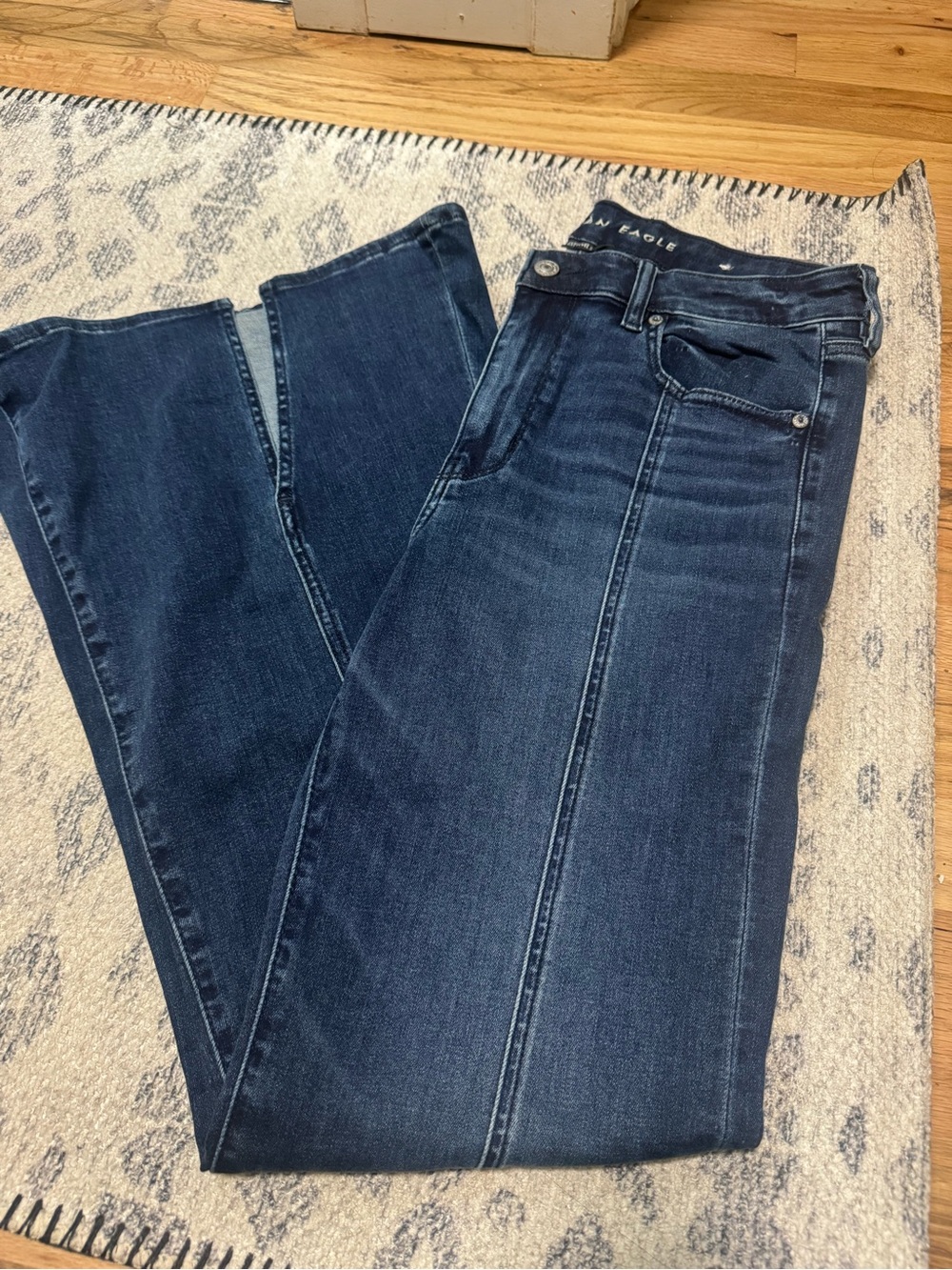 American Eagle Outfitters Dark Indigo Festival Flare Wide Leg Jeans